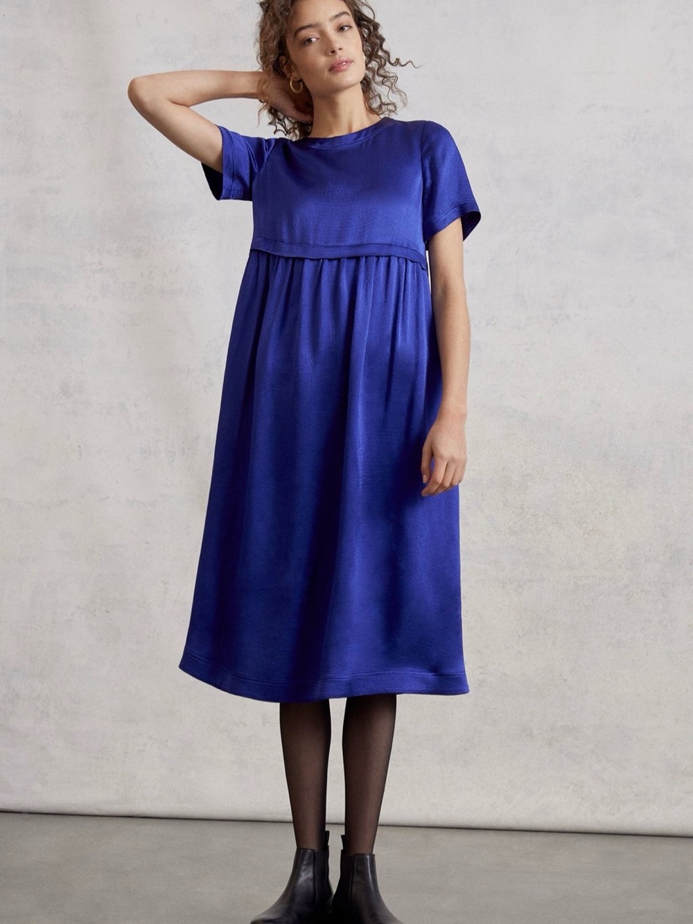 Anthropologie Maeve Jimena Midi Dress Sapphire Sz Small